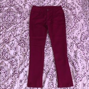 burgundy girls jeans size 14/16
